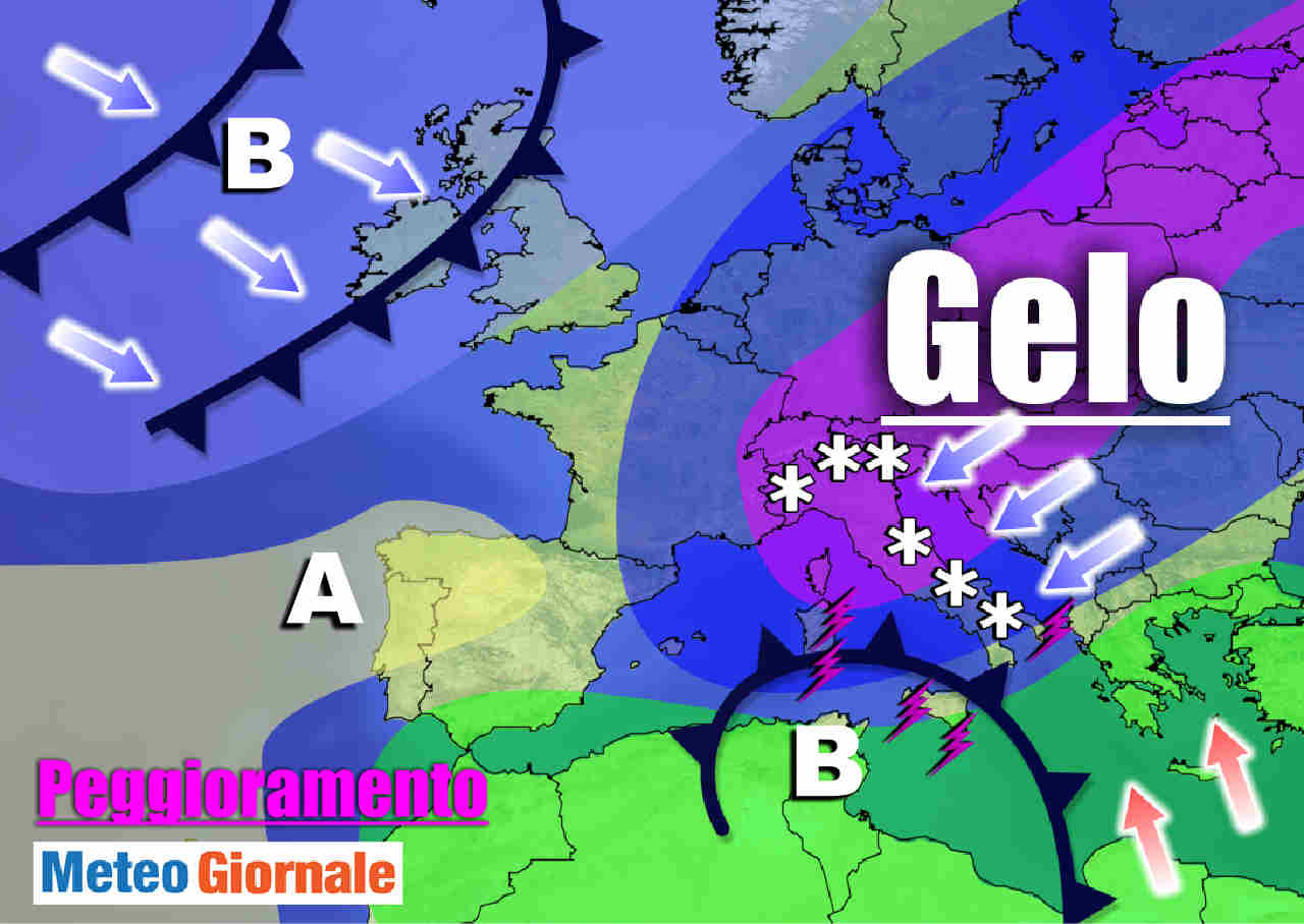 Meteo con ACUTO peggioramento, MALTEMPO intenso d’Inverno