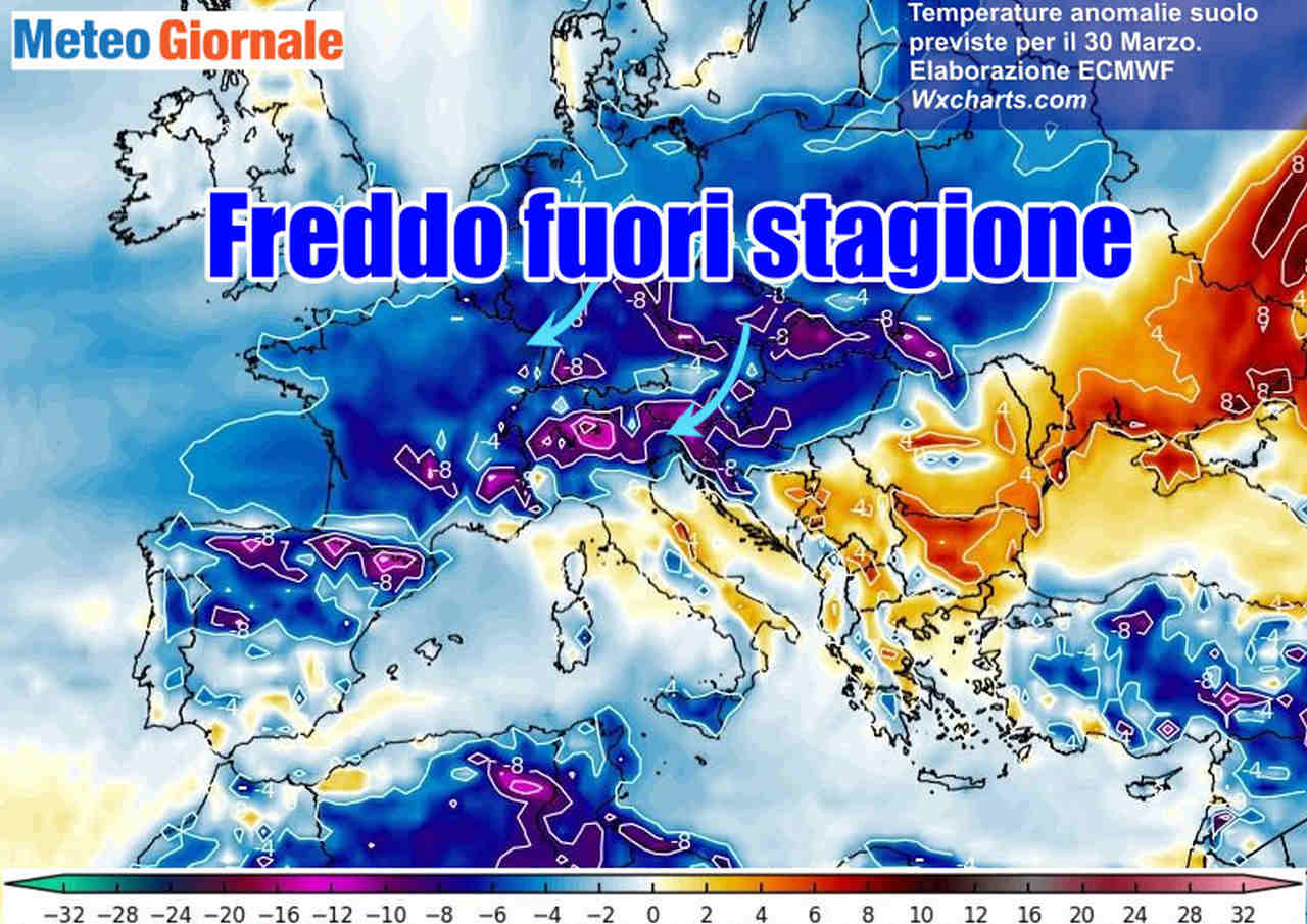 immagine 1 articolo meteo invernale freddo e neve verso italia dettagli