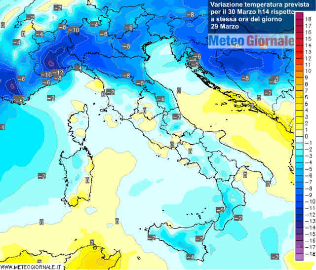 ONDATA DI FREDDO irrompe ad inizio settimana. Crollo termico e neve