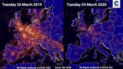 Coronavirus, enorme calo traffico aereo: da Eurocontrol confronto con il 2019