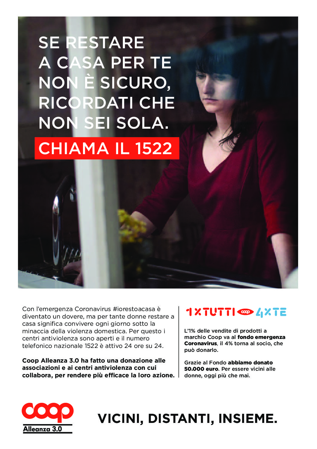 LA COOP DONA 50 MILA EURO ALLE ASSOCIAZIONI CHE AIUTANO LE DONNE VITTIME DI VIOLENZA