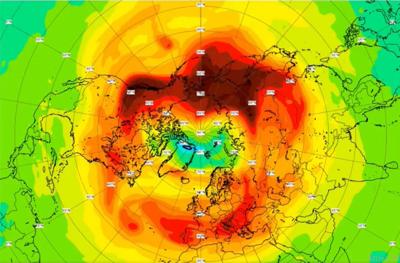 Buco dell'ozono da record nell’Artico