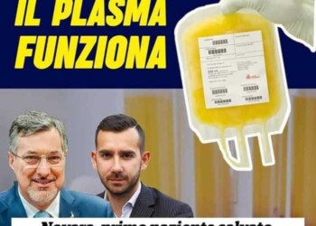 Coronavirus: assessore Piemonte, paziente salvato con plasma