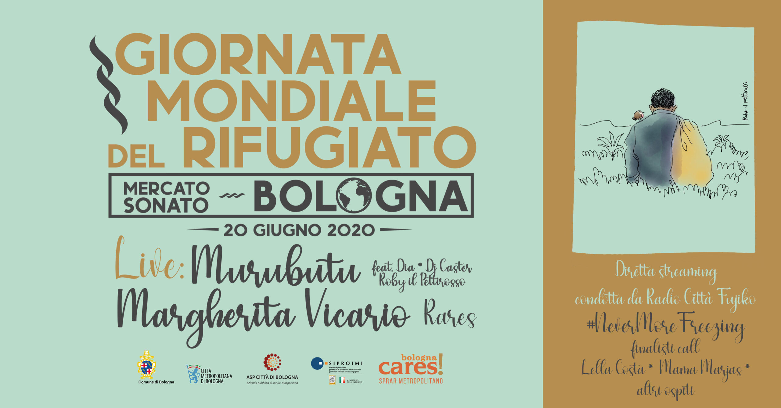 Giornata Mondiale del Rifugiato ONU, Bologna festeggia con Murubutu, Margherita Vicario e Rareș