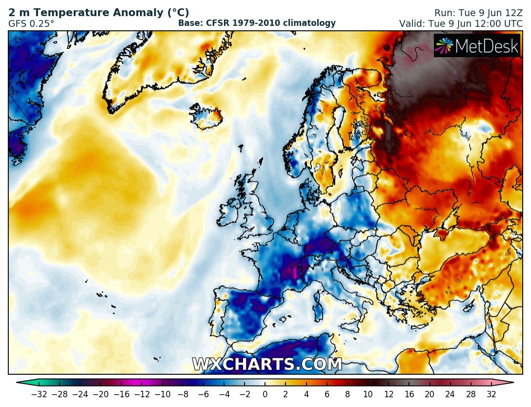 CALDO? Sull’Europa orientale, in Russia e sull’Artico!