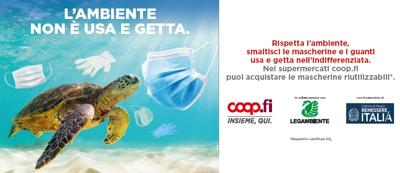 Campagna Unicoop Firenze e Legambiente contro l’abbandono delle mascherine 