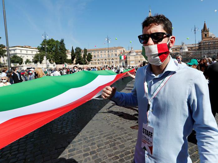 Centrodestra in piazza. Poche mascherine, molta calca
