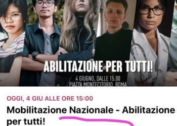 COVID-19: ALLE 15 SIT IN DI LAUREATI A MONTECITORIO PER CHIEDERE ABILITAZIONE DIRETTA DOPO TIROCINIO