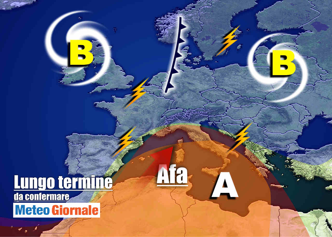 Meteo Italia sino al 7 luglio, tra AFA d’Africa e SUPER TEMPORALI