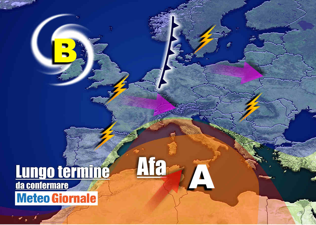 immagine 1 articolo meteo italia sino all8 luglio picchi di gran caldo con violenti temporali