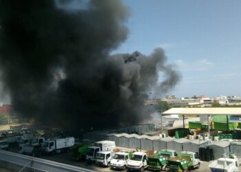 Incendio mezzi e bidoni rifiuti Barletta