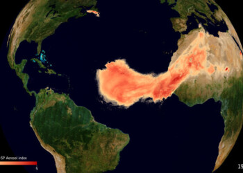 Vista dallo spazio Godzilla, nube record di sabbia sahariana