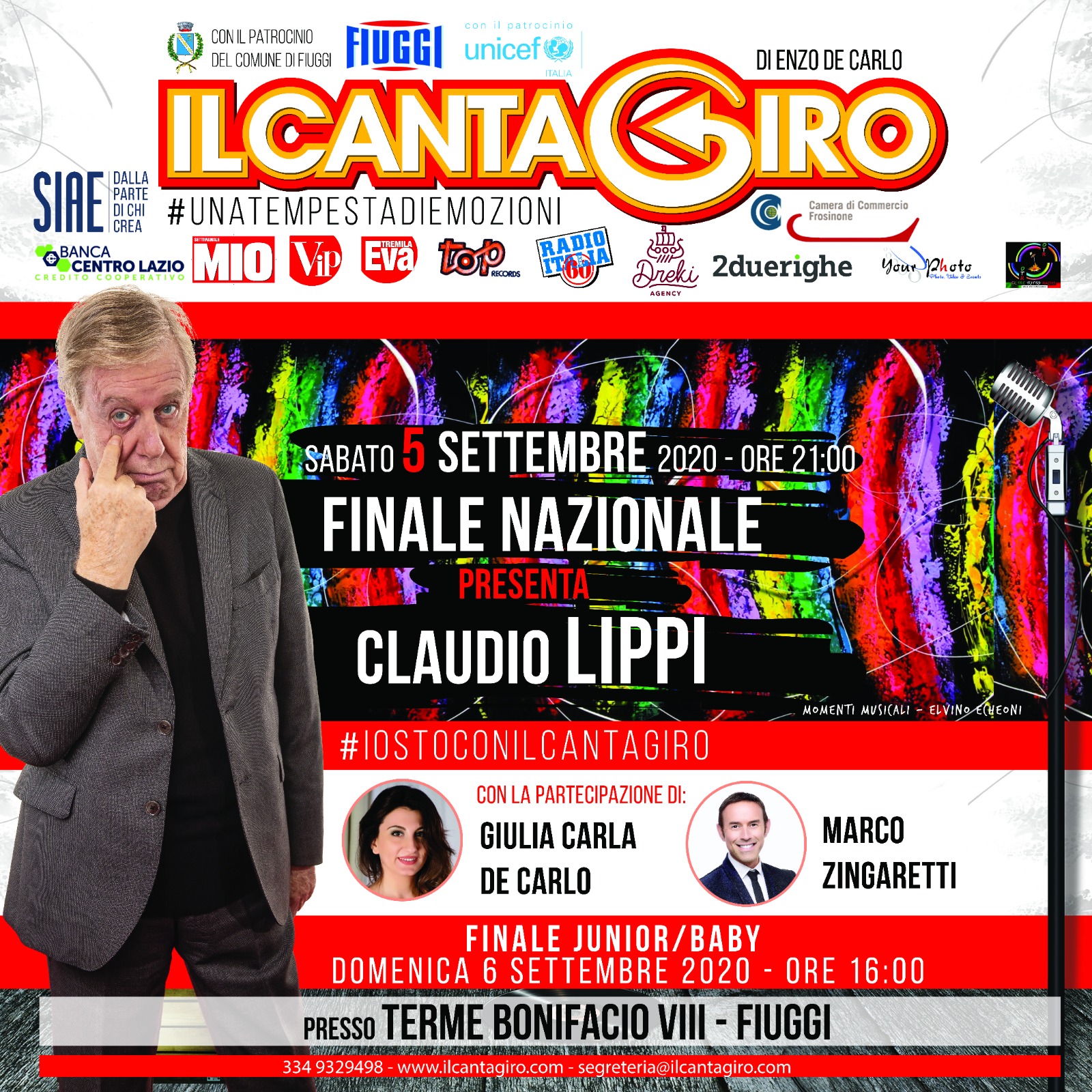 Parte l’edizione 2020 del Cantagiro: la finalissima sarà presentata da Claudio Lippi