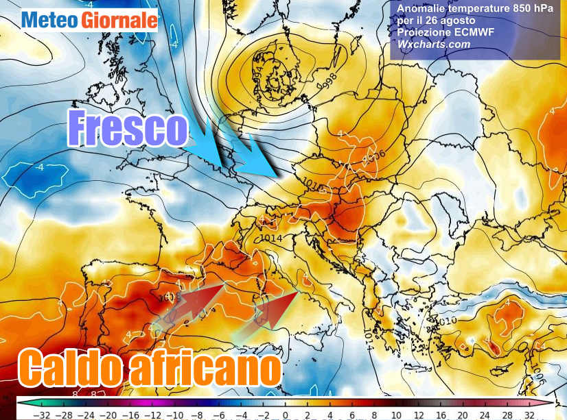 Anticiclone in rimonta riporterà il CALDO. Ma sarà ultima fiammata d’estate