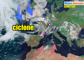 Ciclone sulla Francia, importanti conseguenze sul meteo d’Italia inizio settimana