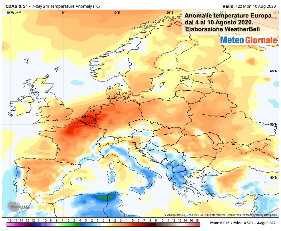 CLIMA AGOSTO: l’esplosione tardiva dell’Estate 2020 in Europa