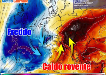 Italia spaccata in due, fra FORTE MALTEMPO al Nord e SUPER CALDO al Sud