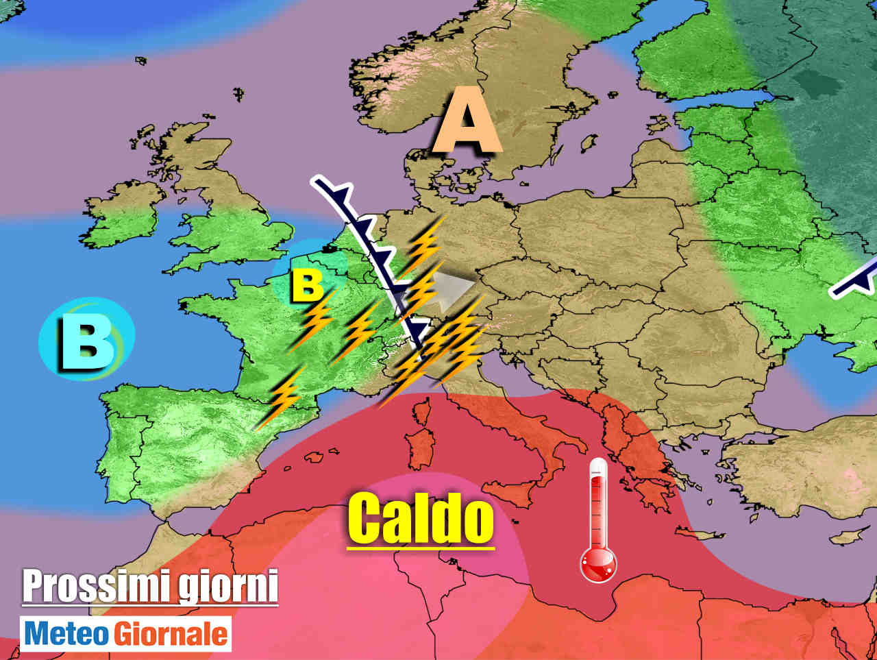 METEO 7 Giorni: Italia tra la morsa del CALDO AFRICANO e qualche TEMPORALE