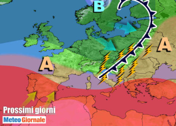 METEO in arrivo FORTI TEMPORALI, con STOP del Caldo d’Africa