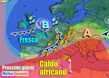 METEO Italia: TEMPORALI e GRANDINE in arrivo. Ancora CALDO al Centro-Sud