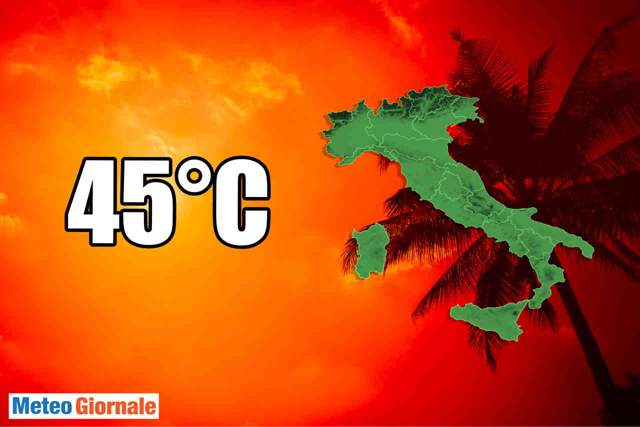 Meteo prossimi giorni: caldo con temperature diffusamente oltre 40°C