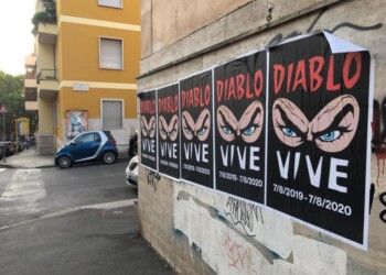 Un anno fa la morte Piscitelli,manifesti con Diabolik a Roma