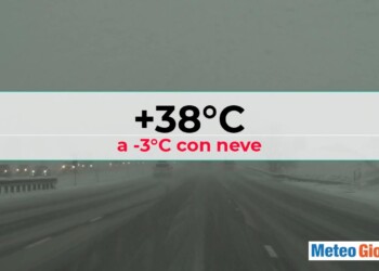Da piena Estate, con temperatura record di caldo a tempesta di neve in poche ore. Video meteo