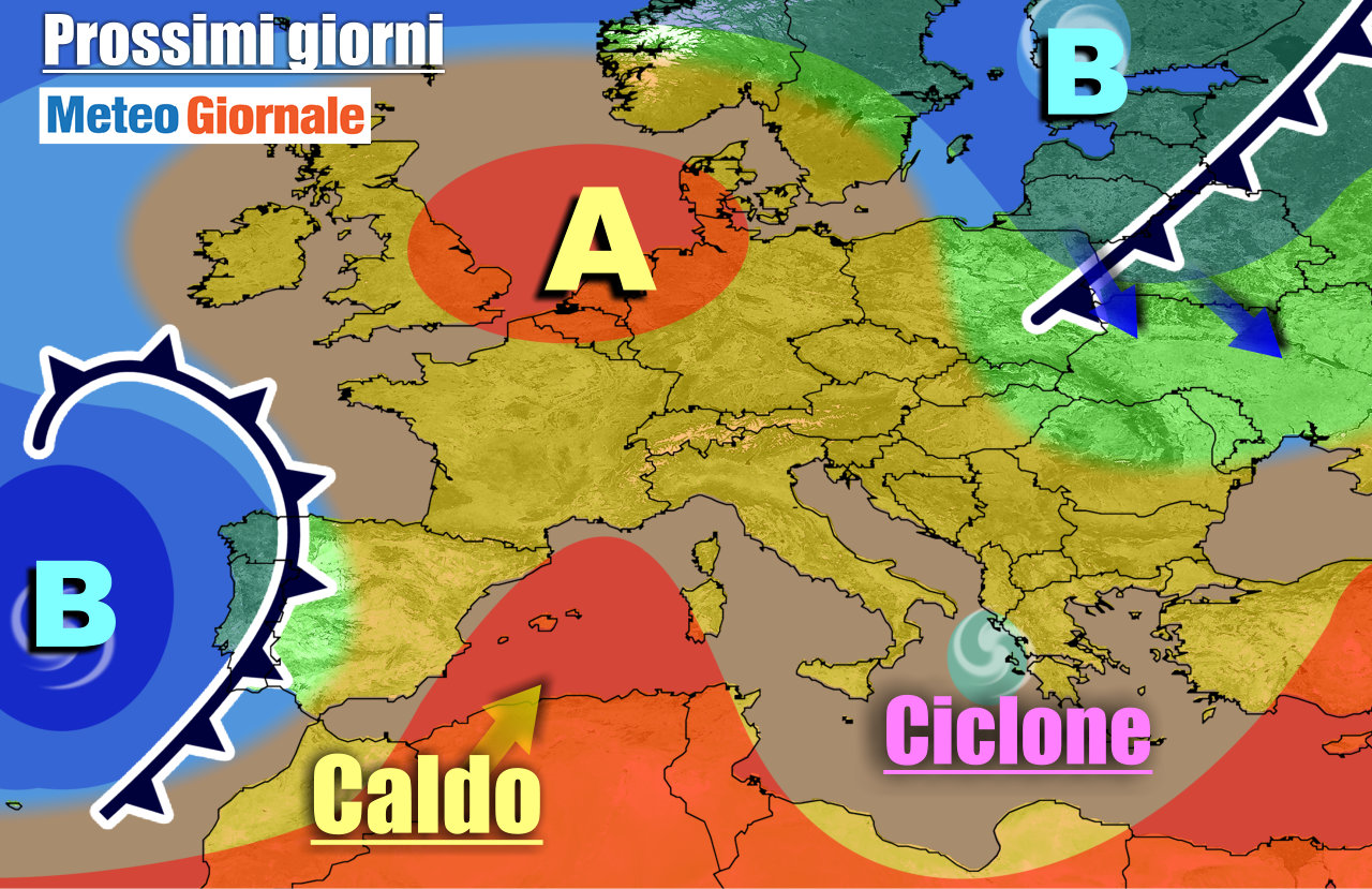 METEO 7 Giorni. CICLONE MEDITERRANEO lambisce il Sud Italia. Altrove ESTATE