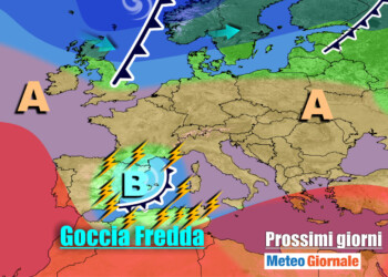 METEO 7 Giorni: insidioso vortice mediterraneo, TEMPORALI su parte d’Italia