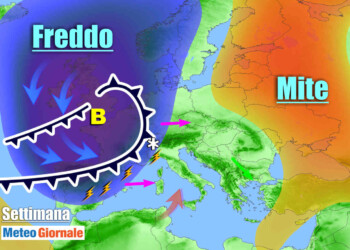 Anomalo ciclone in Oceano abborda le coste d’Europa. Lunedì perturbazione sull’Italia