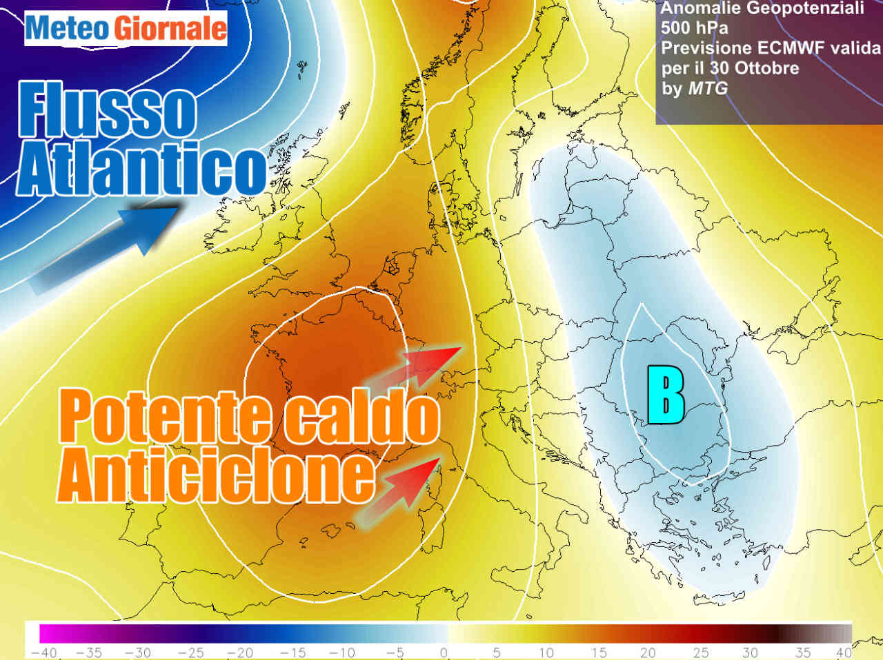 Robusto anticiclone si porta sull'Italia