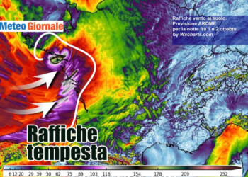 CICLONE FURIOSO su Francia e Inghilterra, in arrivo BUFERA a 200 all’ora