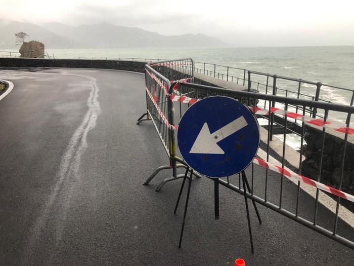 Maltempo: danni sotto nuova tratta strada per Portofino