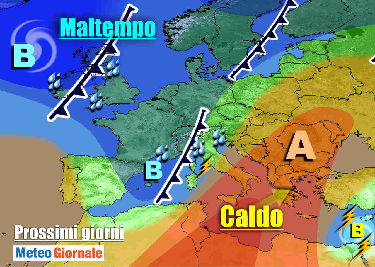 Evoluzione meteo weekend