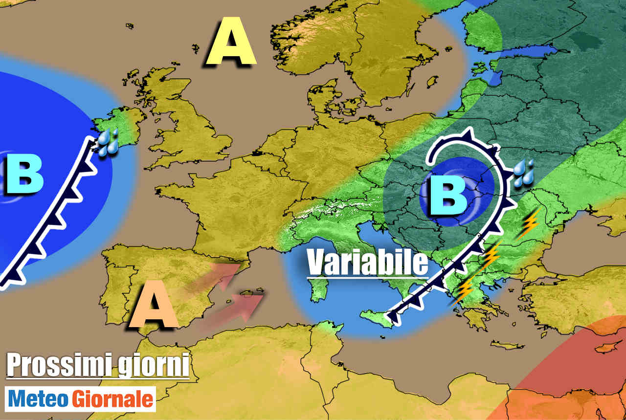 Evoluzione meteo per il weekend