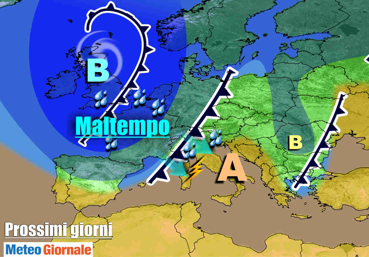 Evoluzione meteo inizio prossima settimana