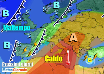 METEO 7 Giorni. PERTURBAZIONE nel weekend: piogge, temporali, calo termico
