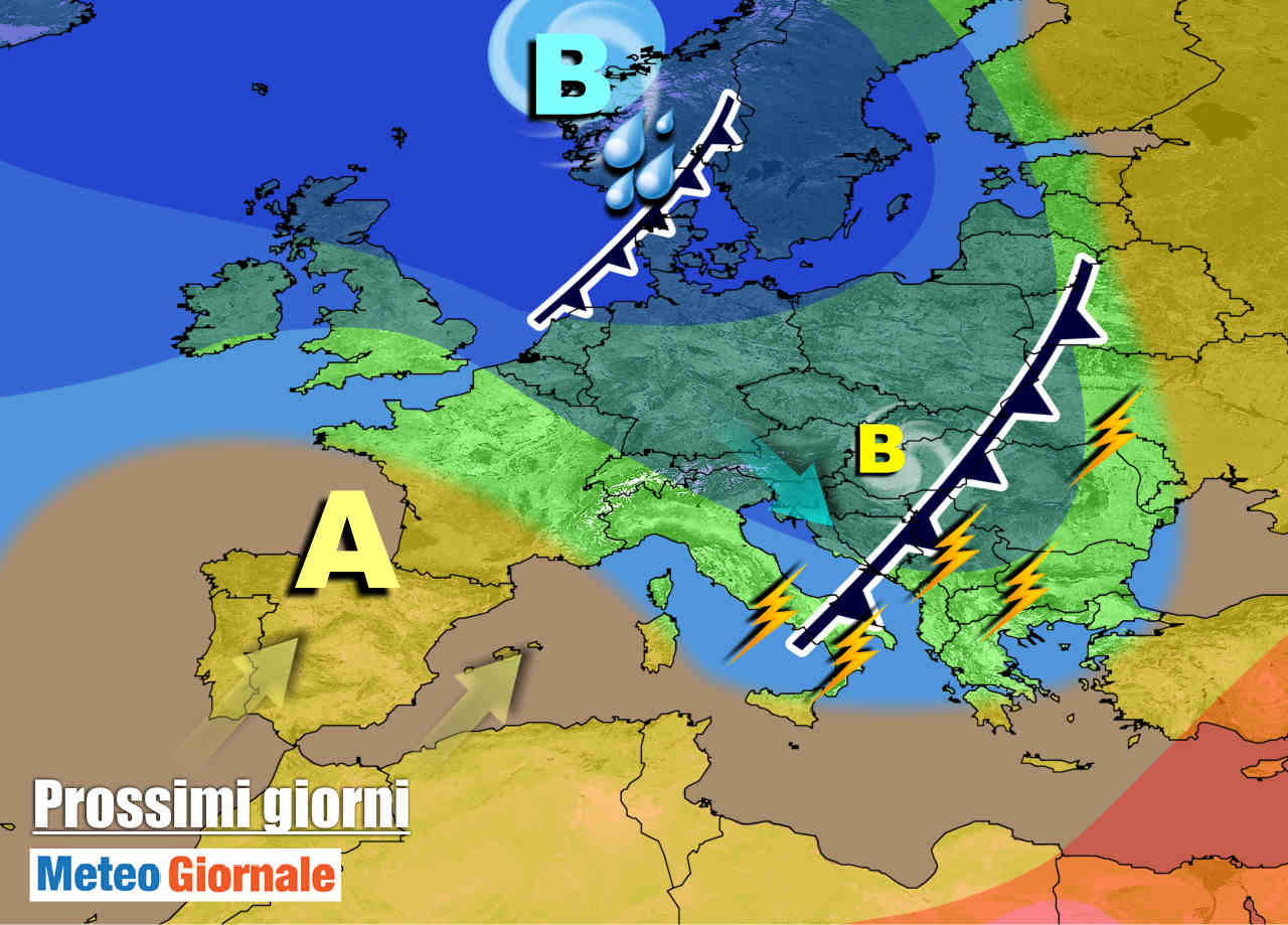 Il meteo di metà settimana