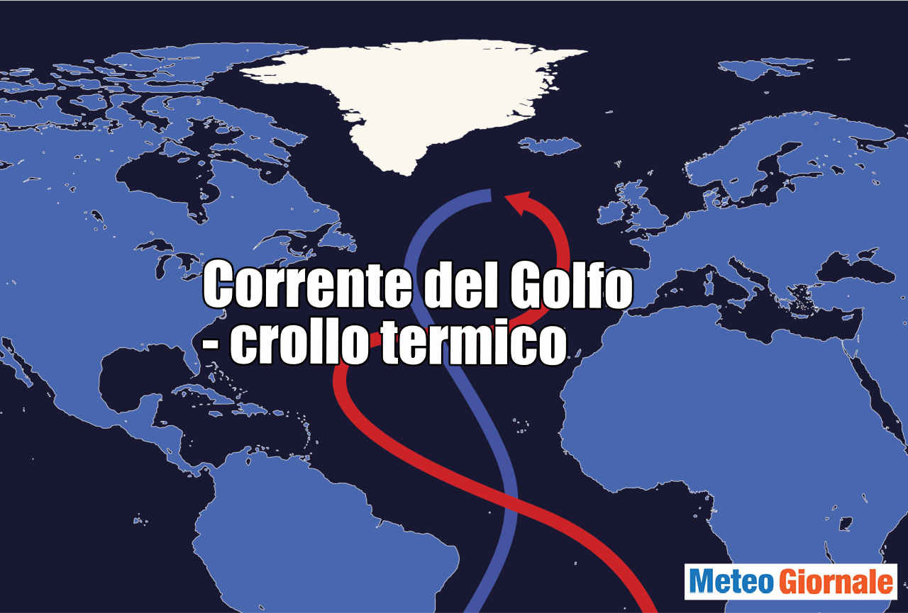 Crollo della temperatura Corrente del Golfo in una settimana.