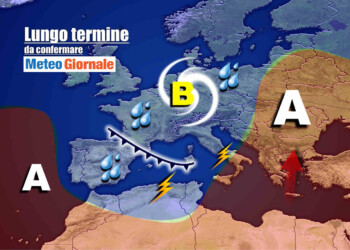 Meteo Italia nel lungo termine: brutto con PIOGGE, FREDDO, NEVE sui monti