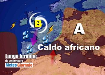 Meteo Italia nel lungo termine: rischio AFRICA, seguito da NUBIFRAGI