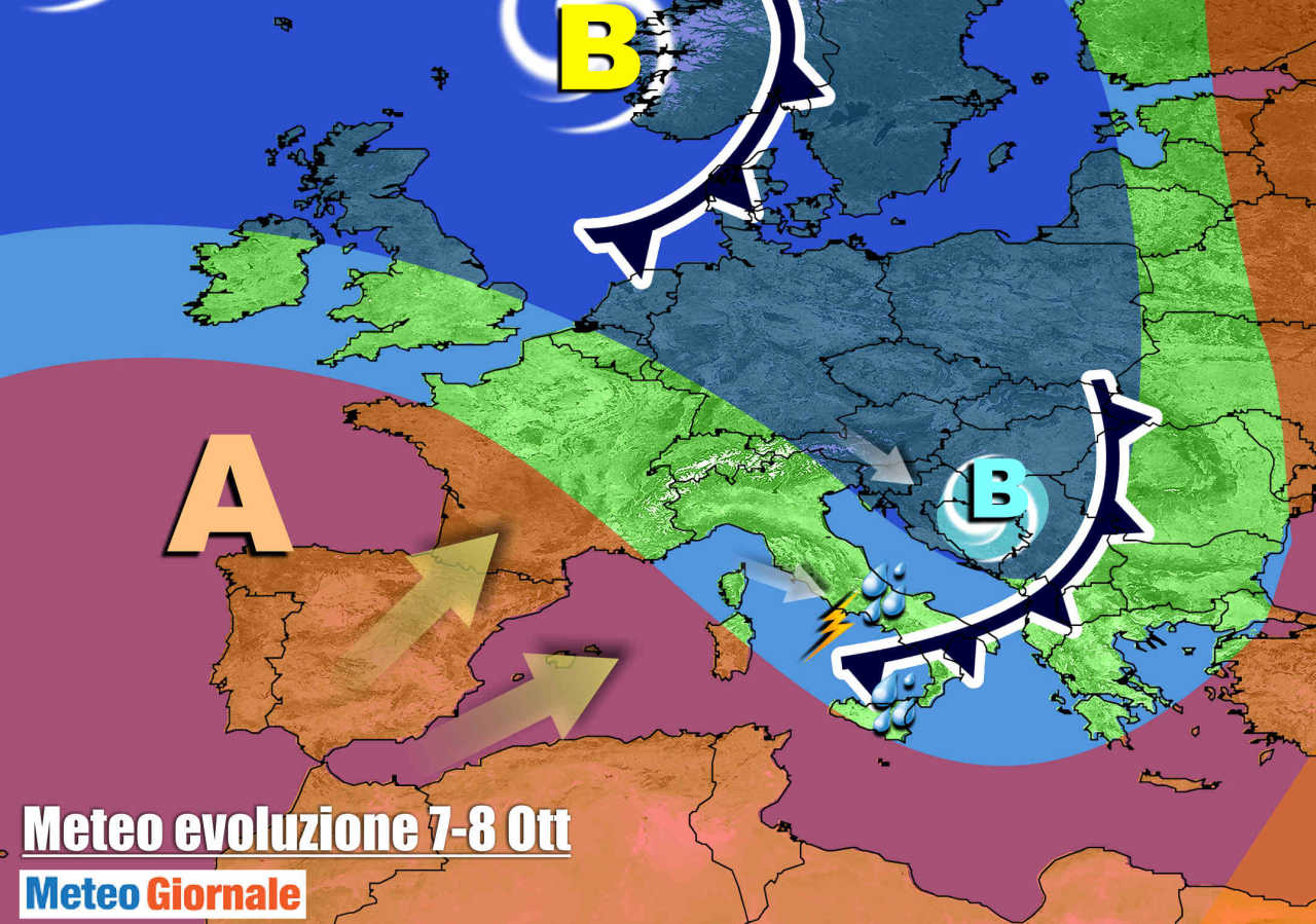 Meteo Italia: veloce perturbazione in transito, poi anticiclone. Ma non durerà