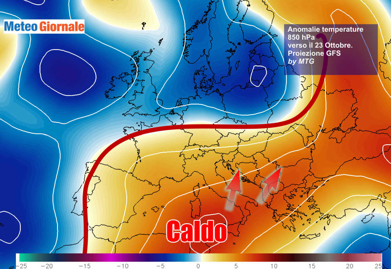 La fase clou del caldo africano attesa nel corso della prossima settimana