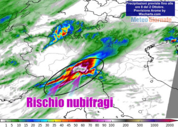 METEO peggiora, iniziano le prime piogge. Verso SUPER MALTEMPO al Nord