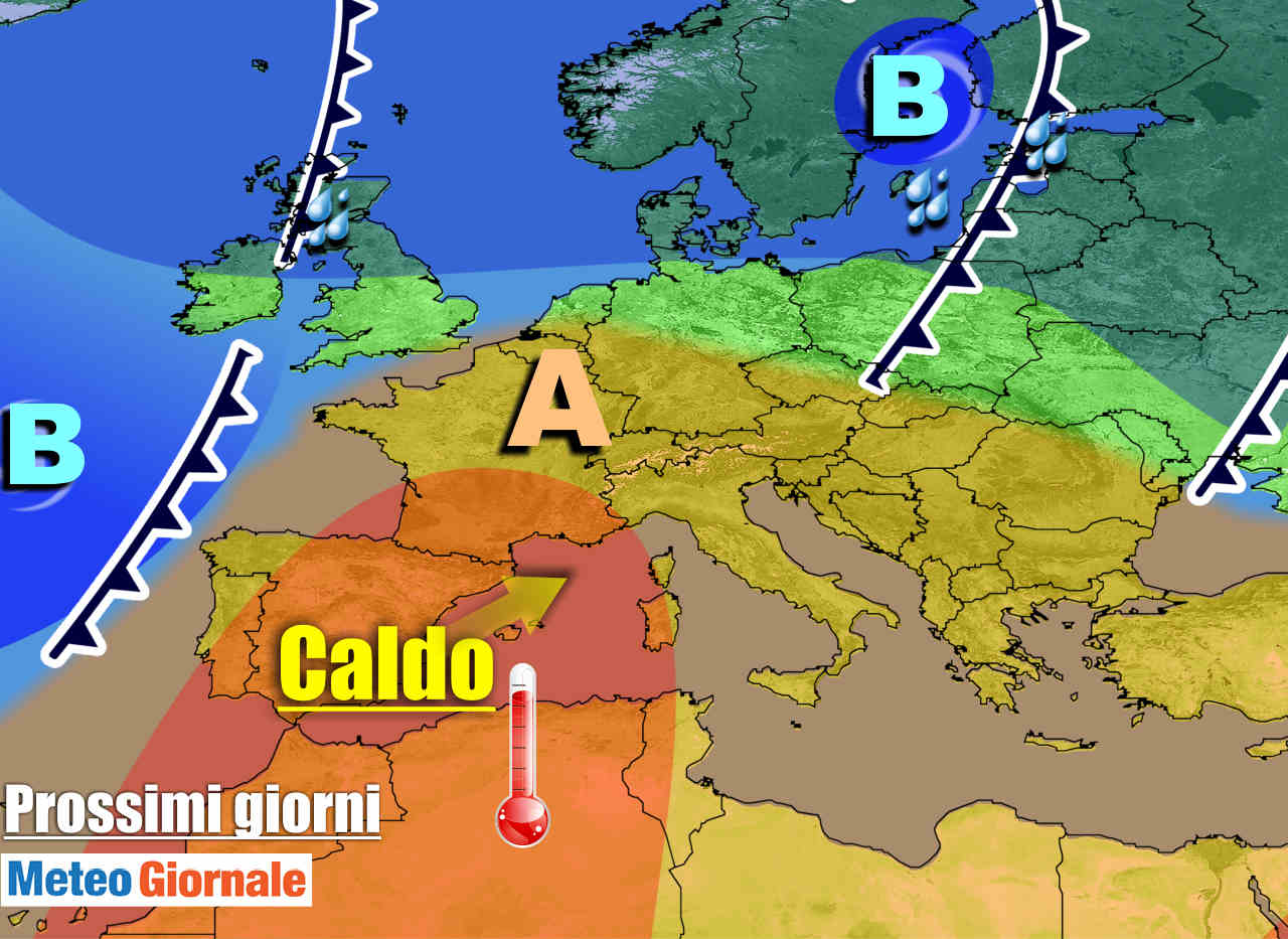 Evoluzione meteo inizio prossima settimana