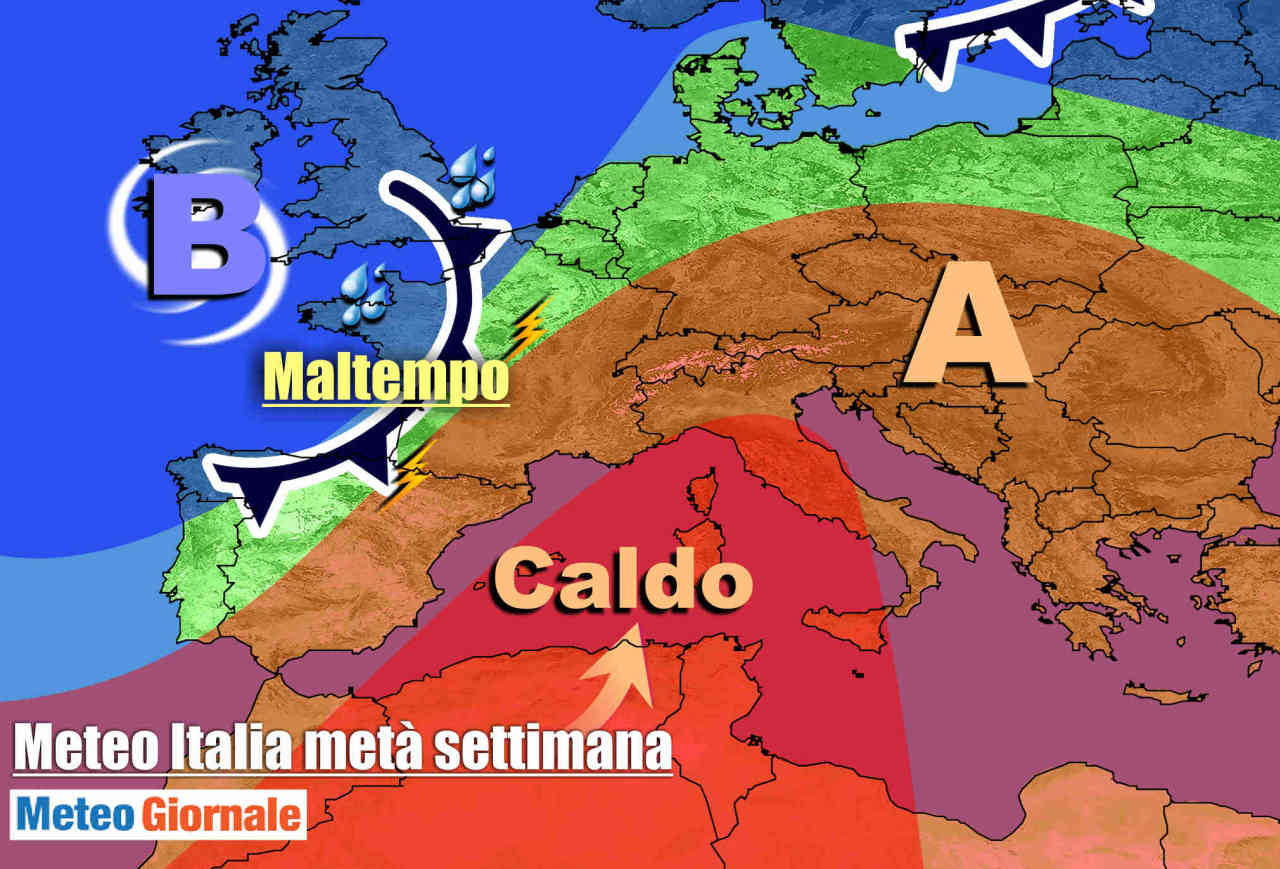 Il forte anticiclone africano proteso sull'Italia