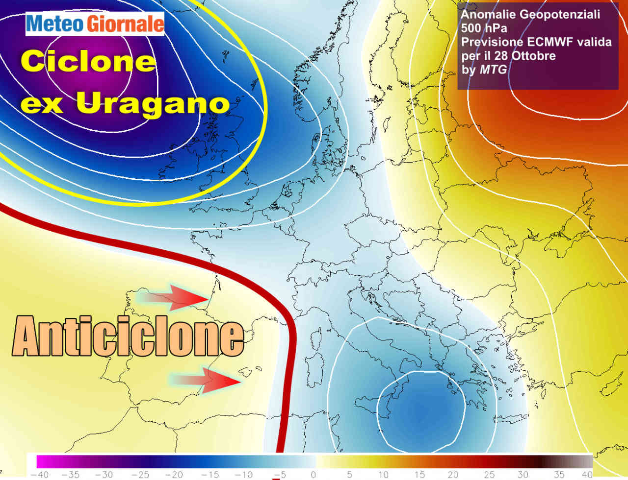 Evoluzione meteo verso metà della prossima settimana