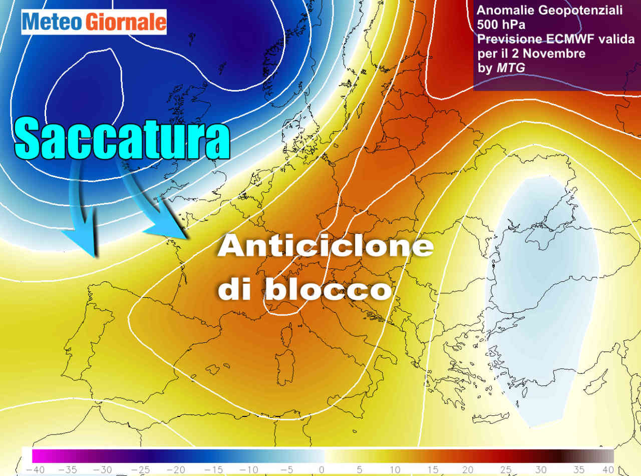 Evoluzione meteo dal 2 Novembre