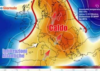 Tendenza meteo prossima settimana: rimonta anticiclonica e CALDO ANOMALO