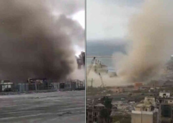TORNADO si abbatte su Beirut, nell’area della maxi esplosione. VIDEO